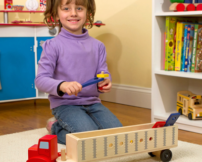 Wooden Big Rig Truck Building Set