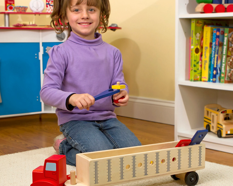 Wooden Big Rig Truck Building Set