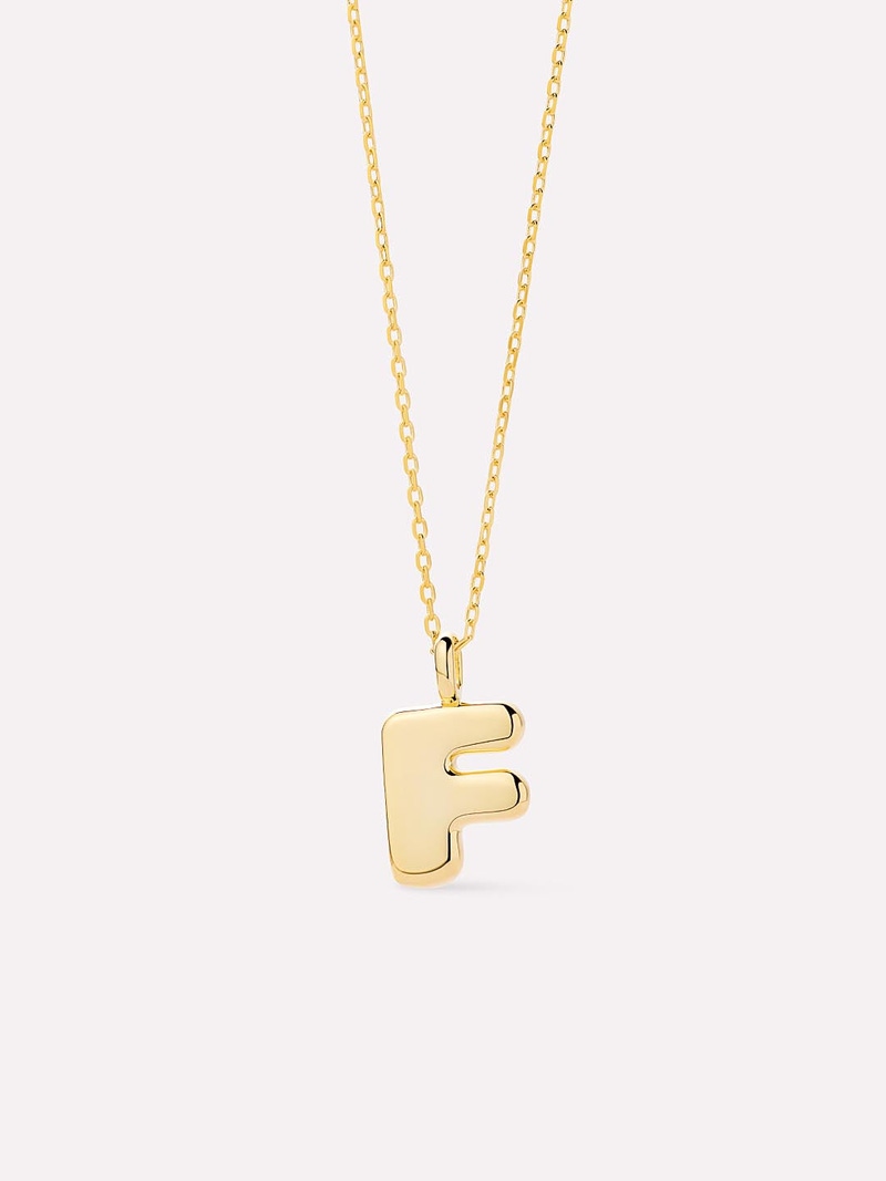 Sterling Silver Bubble Letter Necklace