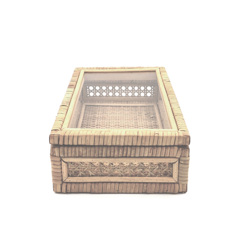 Rattan Mahjong Tile Box