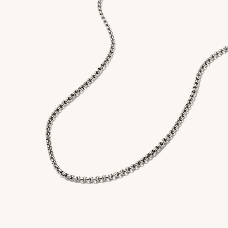 Men's Titanium Round Box Chain Necklace