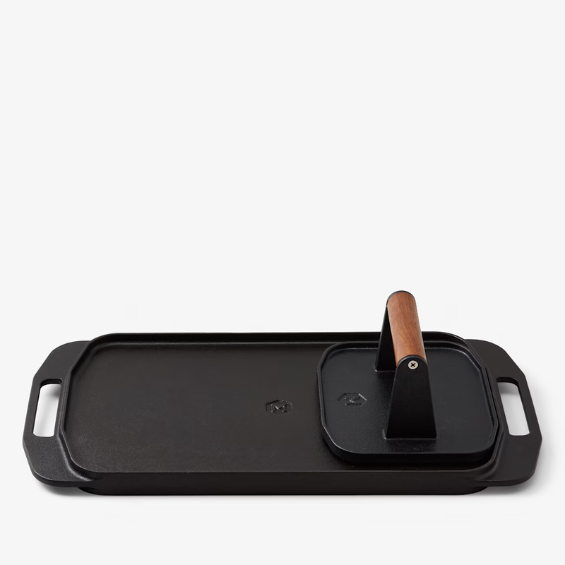 Cast Iron Reversible Griddle and Grill Press
