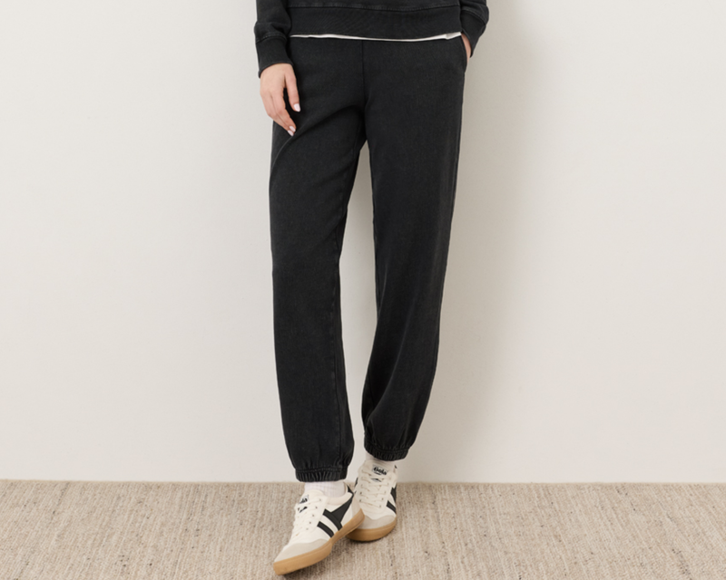 Women's Organic Weekends Relaxed Sweatpant, Washed Black