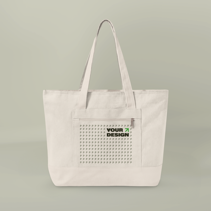 Zippered Canvas Tote