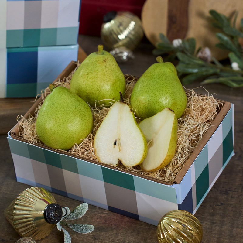 Happy Holidays Pears Fruit Gift Tower