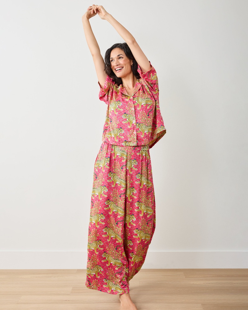 Wildest Dreams Eco Satin Set in Bagheera, Hot Pink