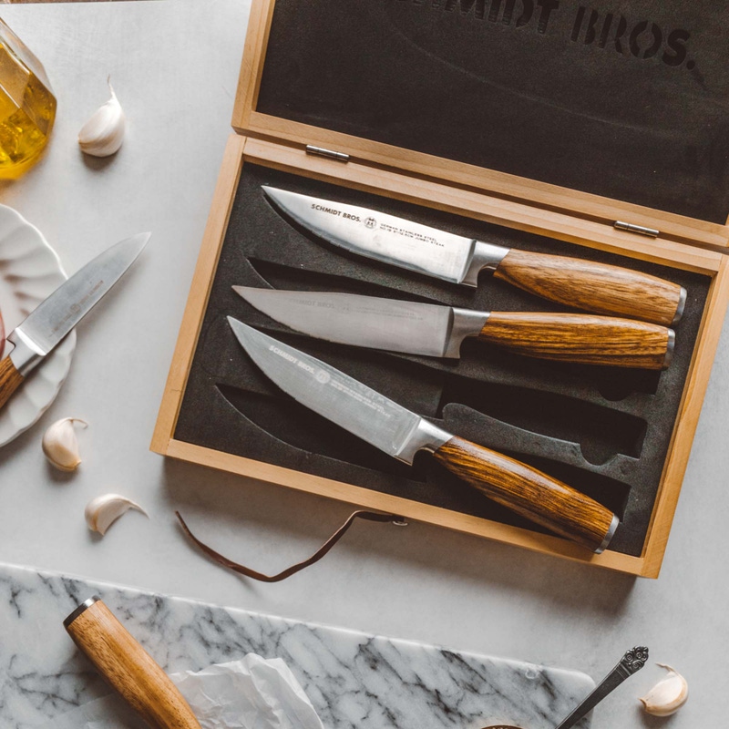 Zebra Wood 4-Piece Jumbo Steak Knife Set