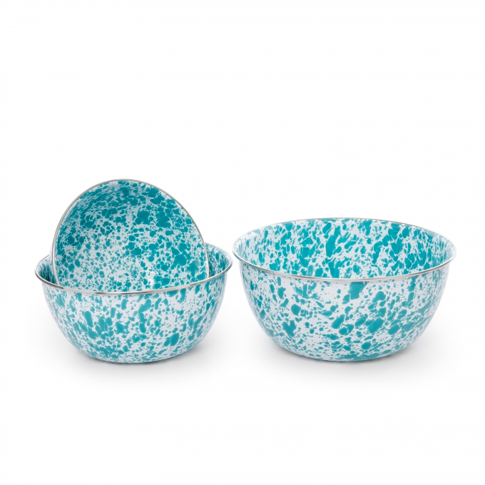Crow Canyon splatter enamelware mixing bowl set - housewarming gift 2026 - $98