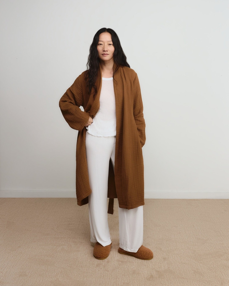 Shearling Wool Clogs, Tobacco