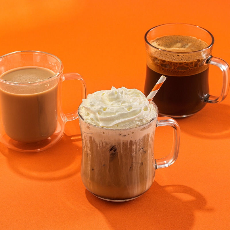 Diner Glass Coffee Mugs