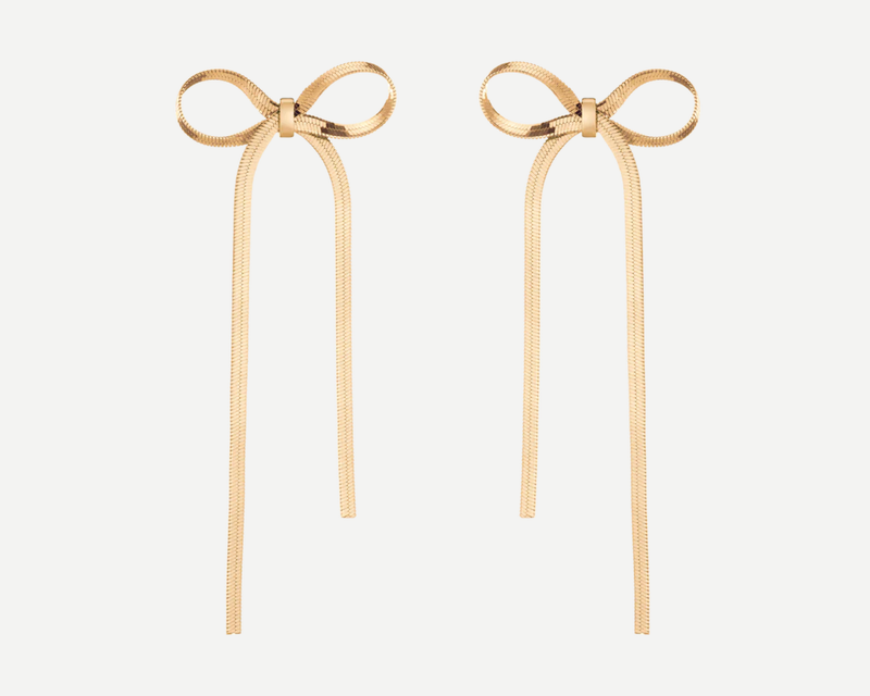 Herringbone Bow Earrings