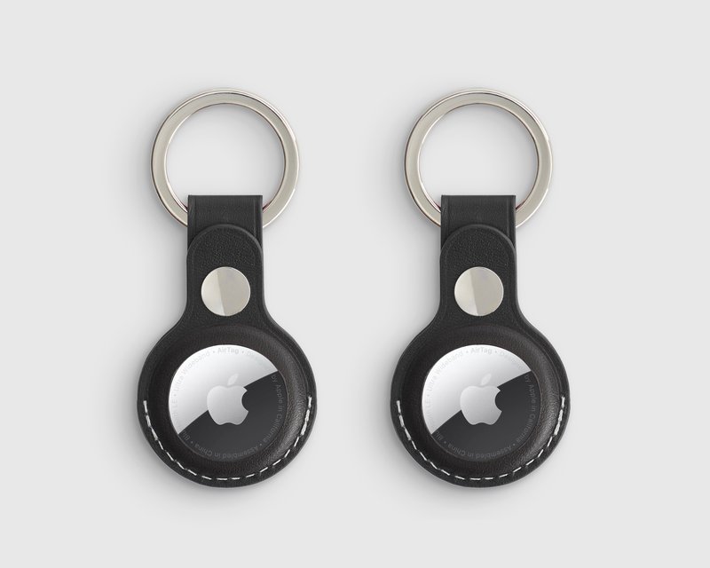 Nappa Leather AirTag Key Ring, 2 Pack