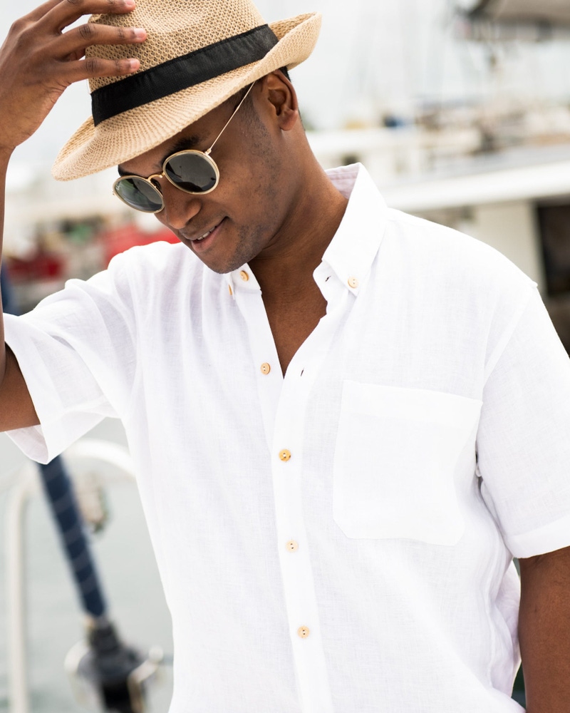 The Casa Blanca White Linen Short Sleeve Shirt