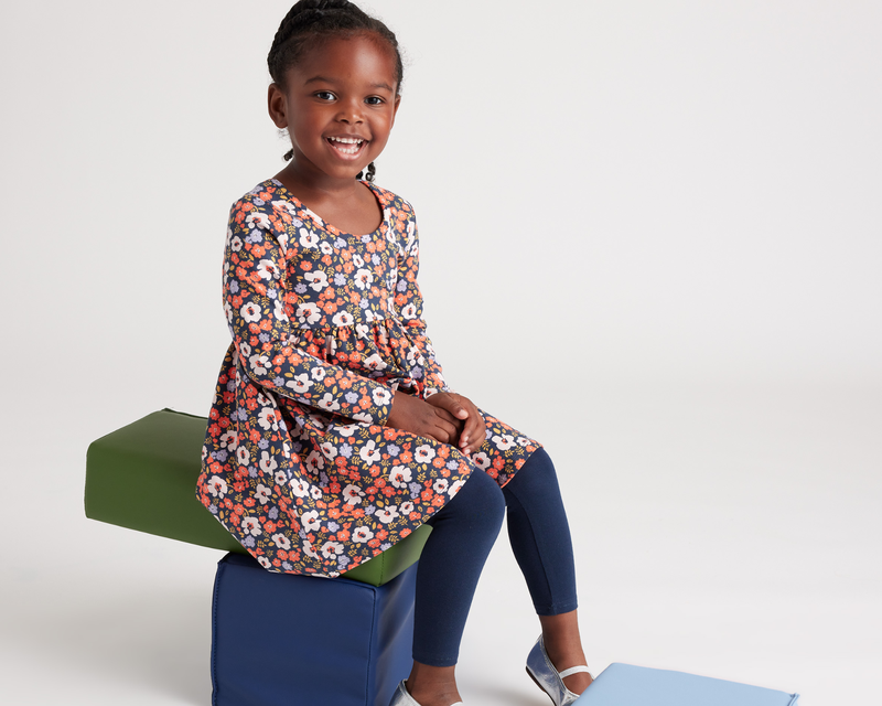 Toddler Organic Cotton Long Sleeve Skater Dress