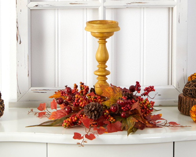 15” Harvest Fall Artificial Candelabrum Arrangement