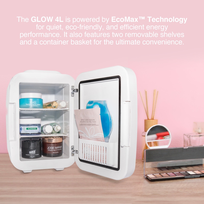 4L Skincare Mini Fridge with Mirror & LED Light