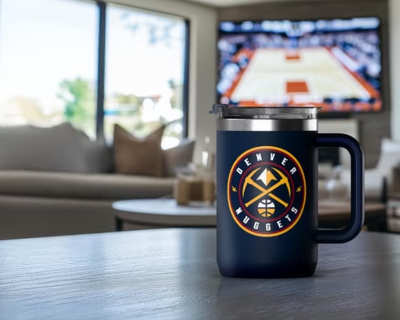 NBA 18oz Insulated Coffee Mug with Handle & Flip Lid