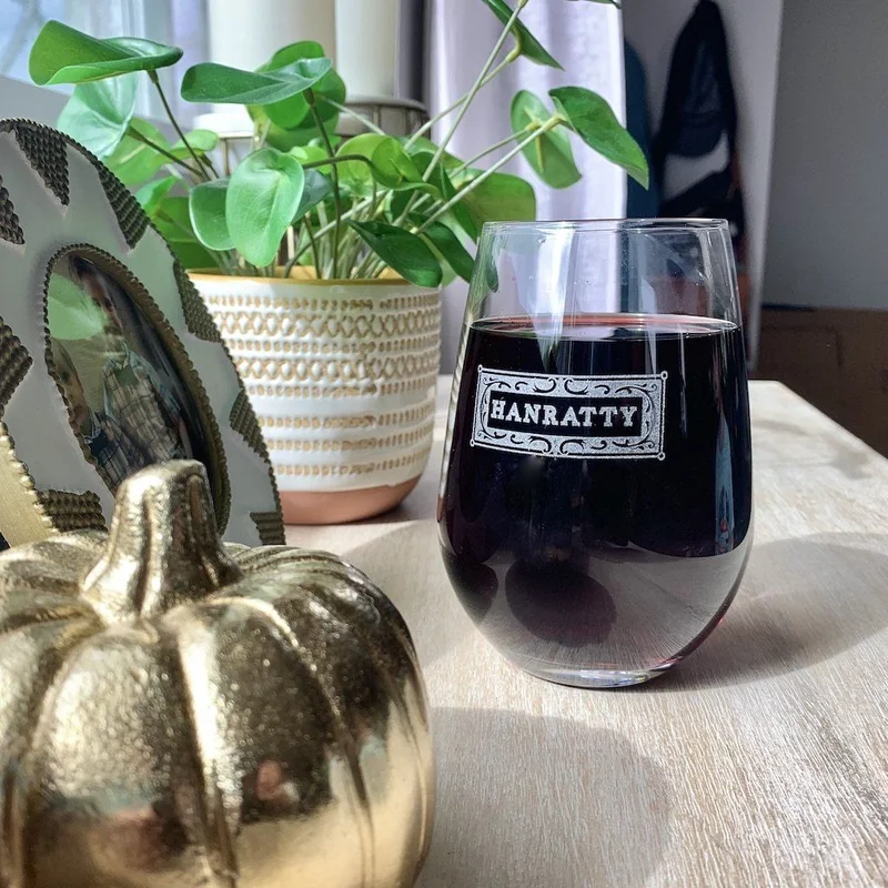 Personalized Stemless Wine Glass, Set of 4