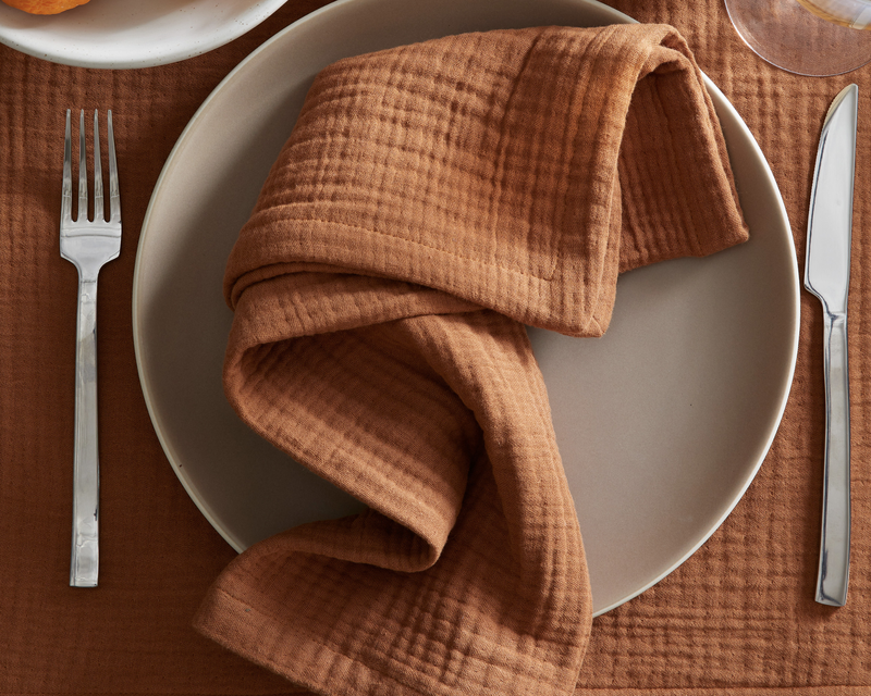 Organic Airy Gauze Napkins, Set of 8