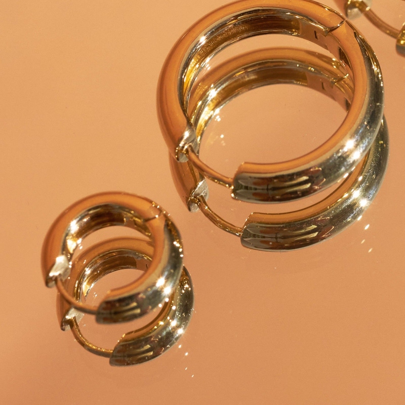 Small Chunky Hinged Hoop Earrings