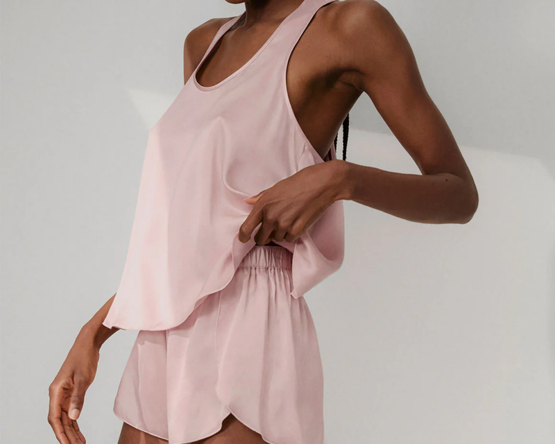 Washable Silk Tulip Back Set, Delicate Pink | XS