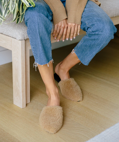 Shearling Mule, Natural