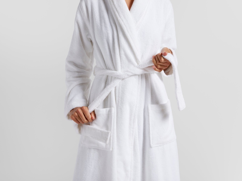 Classic Turkish Cotton Robe, White