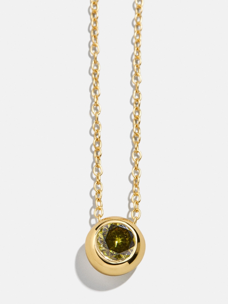 18K Gold Birthstone Pendant Necklace