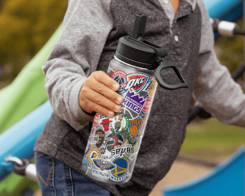NBA 20oz All Team Sticker Print Kids Water Bottle