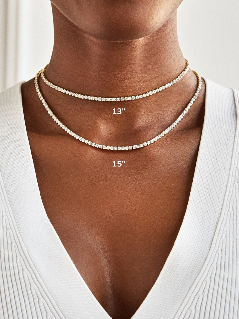 Bennett 18K Gold Adjustable Tennis Necklace