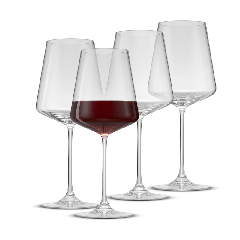 Sidney Burgundy Wine Glasses, Set of 4