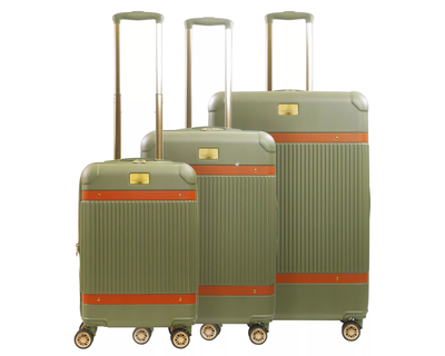 3 Piece Hardside Luggage Set with Stripes