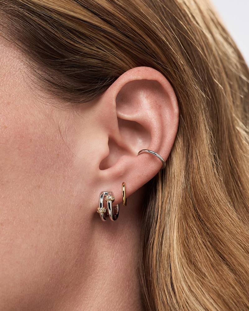 Cyrus Double Silver Earrings