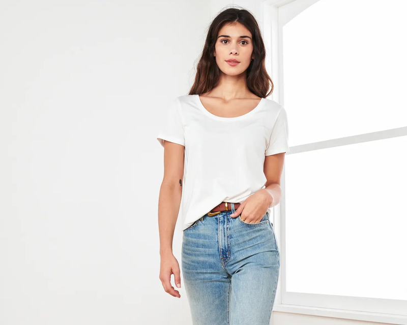 Cotton Modal Scoop Neck Tee