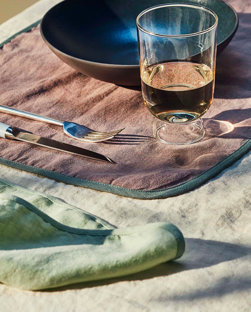 Material washed linen table set - mother-in-law gift 2026 - $125