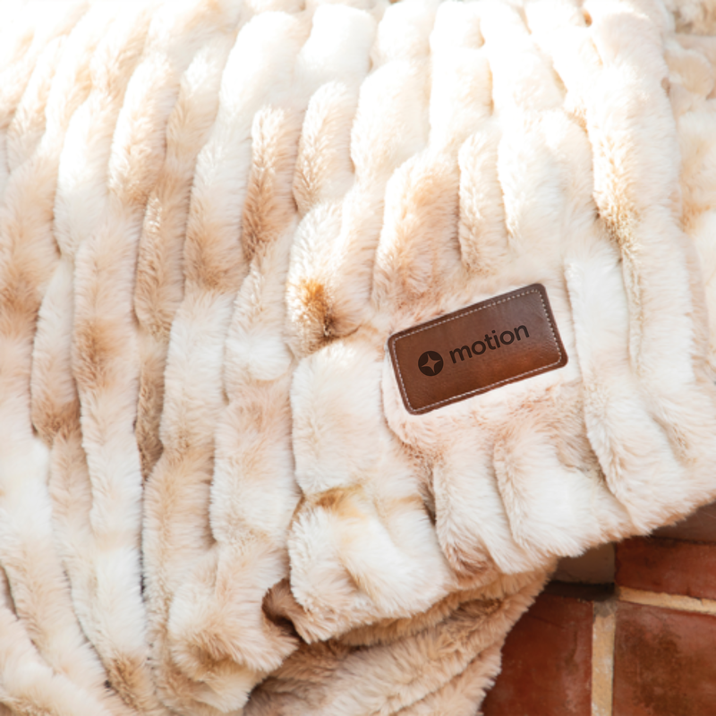 Branded Hazelnut Chunky Fur Blanket