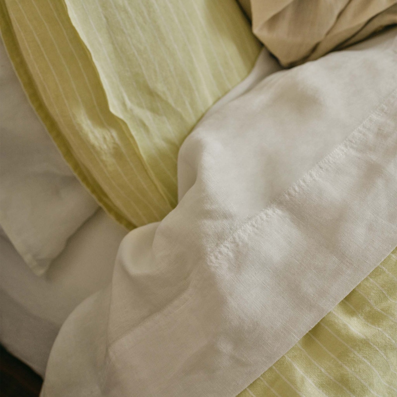 Washed European Linen Core Sheet Set, Queen