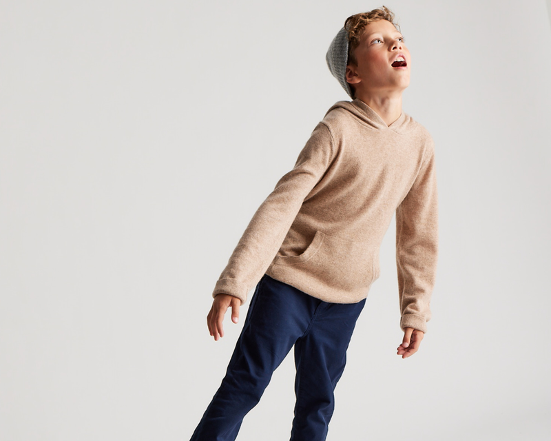 Kids Washable Gender Neutral Cashmere Hoodie