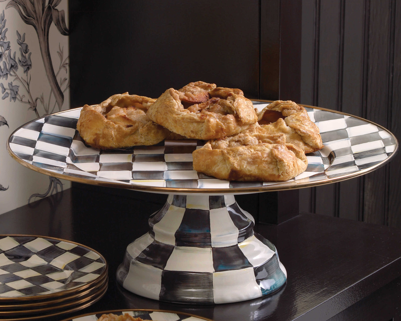 Large Enamel Pedestal Platter