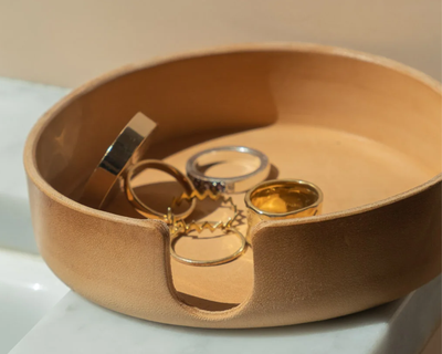 Leather Round Tray