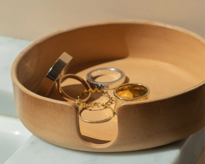 Leather Round Tray