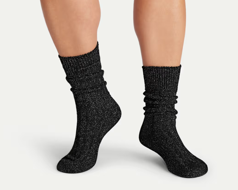 Women's Merino Wool Cashmere Blend Rib Calf Socks