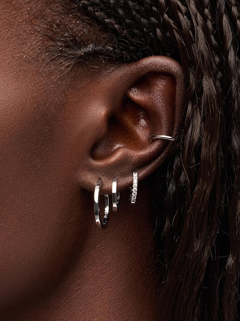 Pave Huggie Hoop Earrings