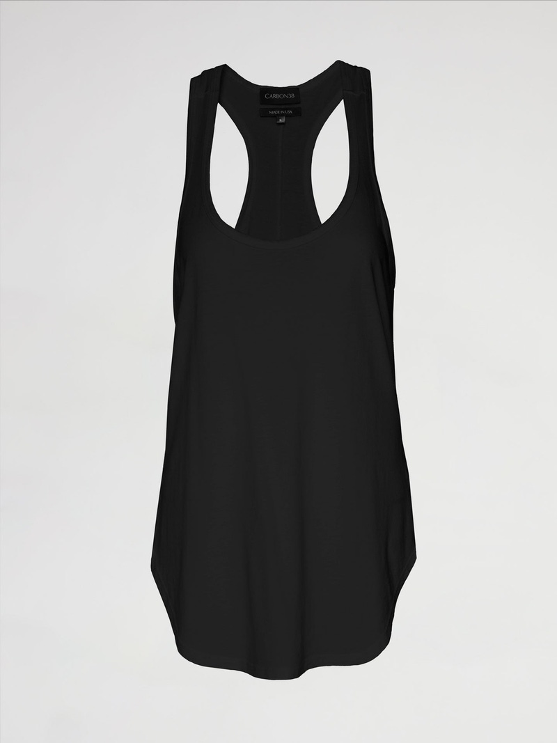 Long RacerBack Tank, Black