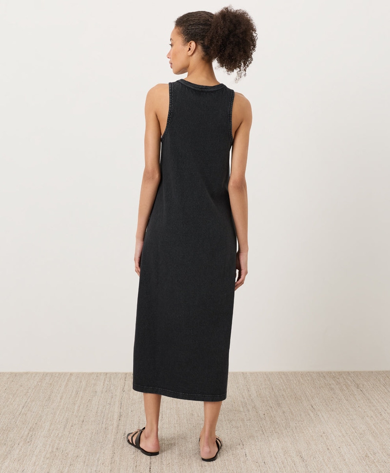 Women's Organic Weekends Tank Dress, Washed Black
