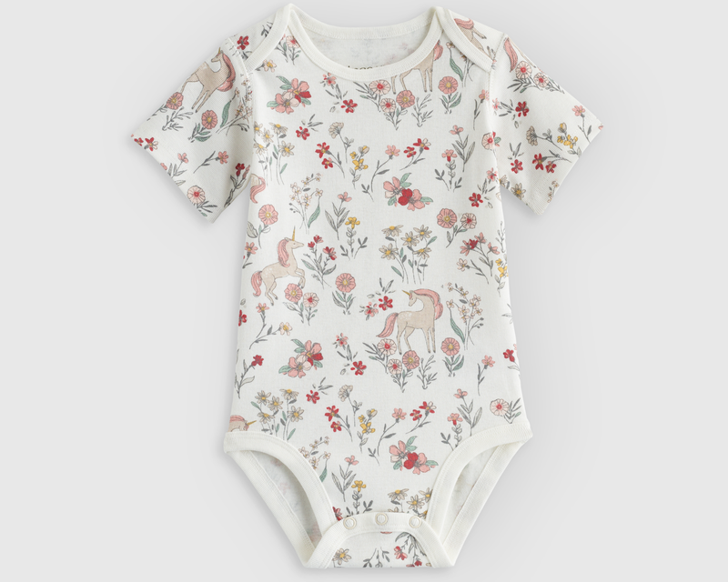Baby Organic Cotton Short Sleeve Bodysuit 4 Pack