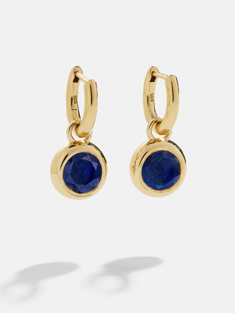 18K Gold Birthstone Drop Earrings
