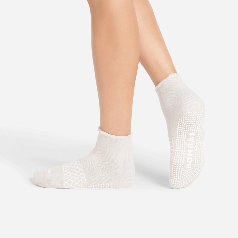 Women's Merino Wool Blend Roll-Top Gripper House Socks