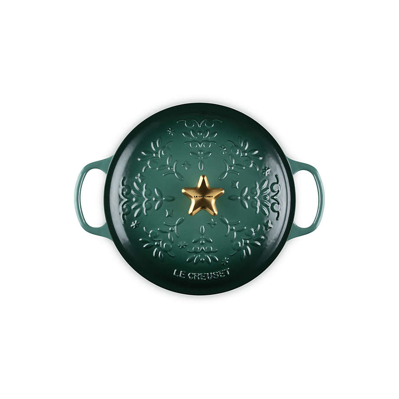 Noël Collection Signature 4.5 QT Round Dutch Oven with Embossed Tree and Star Knob