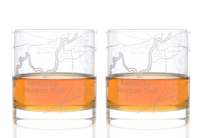 Kentucky Bourbon Trail® Map Rocks Glass, 2 Pack
